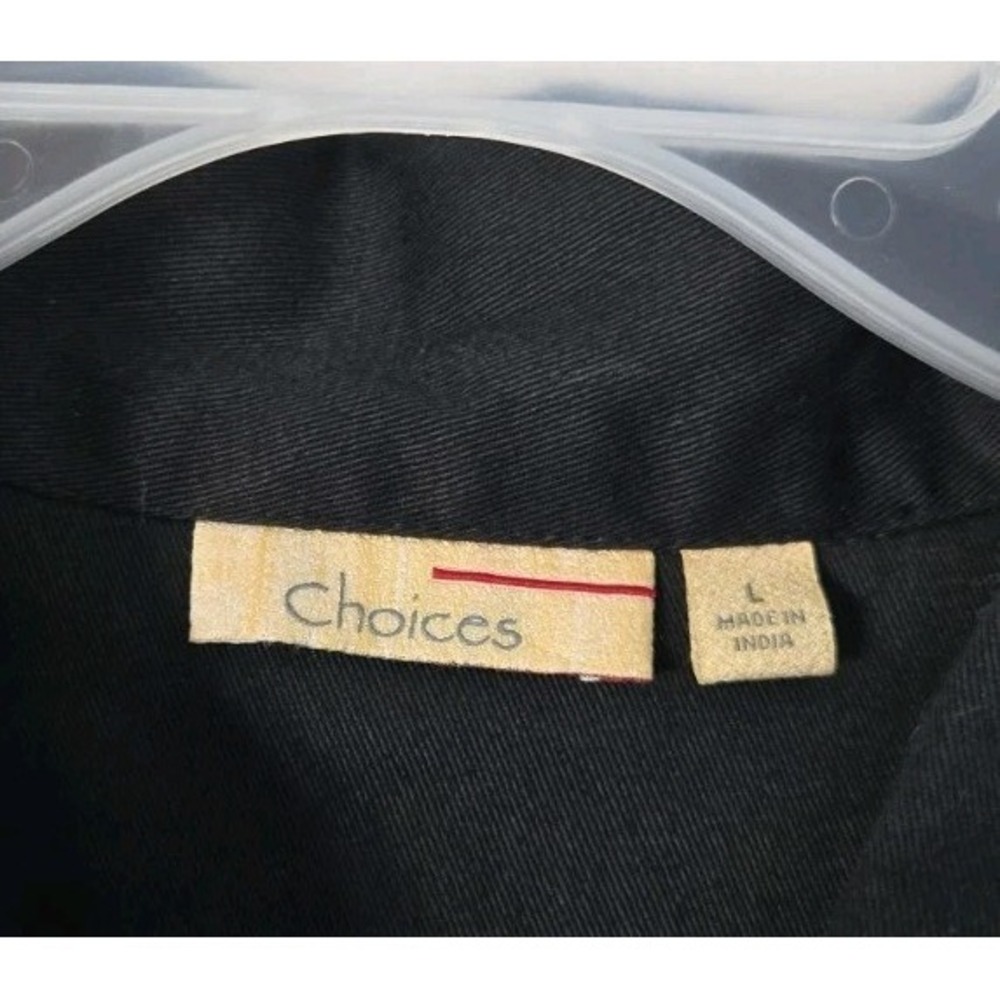 CHOICES Women's Embroidered Floral Black White Jacket Stretch Size Large - Picture 3 of 6